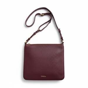 Fossil Fiona Leather Large Crossbody Bag in Burgundy